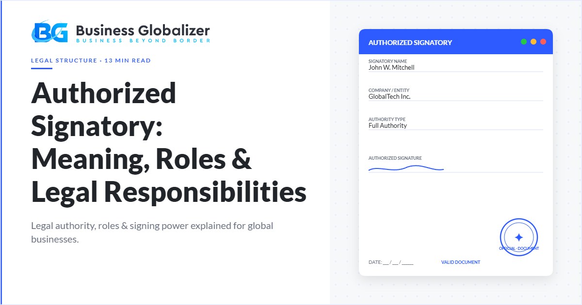 authorized signatory meaning roles legal responsibilities — hero overview — Business Globalizer