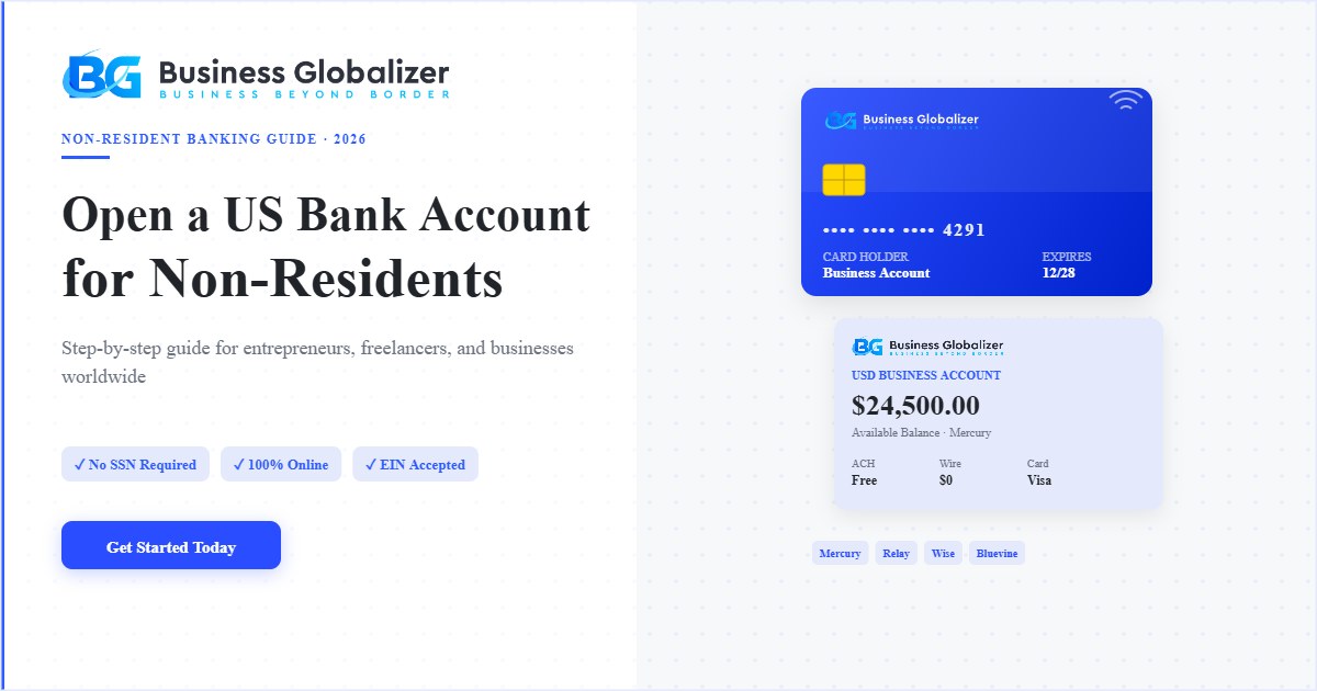 US bank account for non-residents hero guide — open business banking online — Business Globalizer