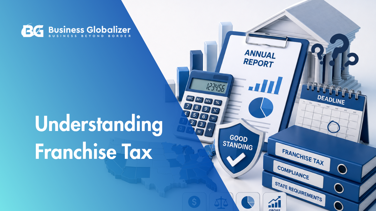 U.S. franchise tax overview showing state requirements, tax calculation methods, annual filing deadlines, and business good standing compliance.