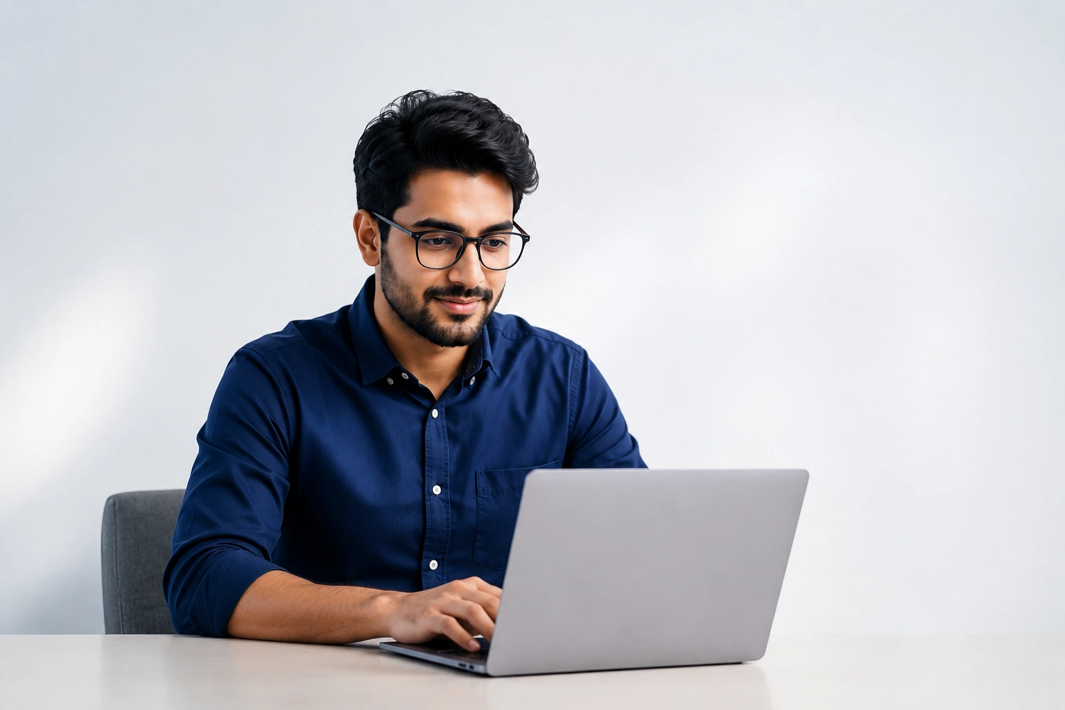 Non-U.S. founder working on a laptop while preparing a U.S. LLC